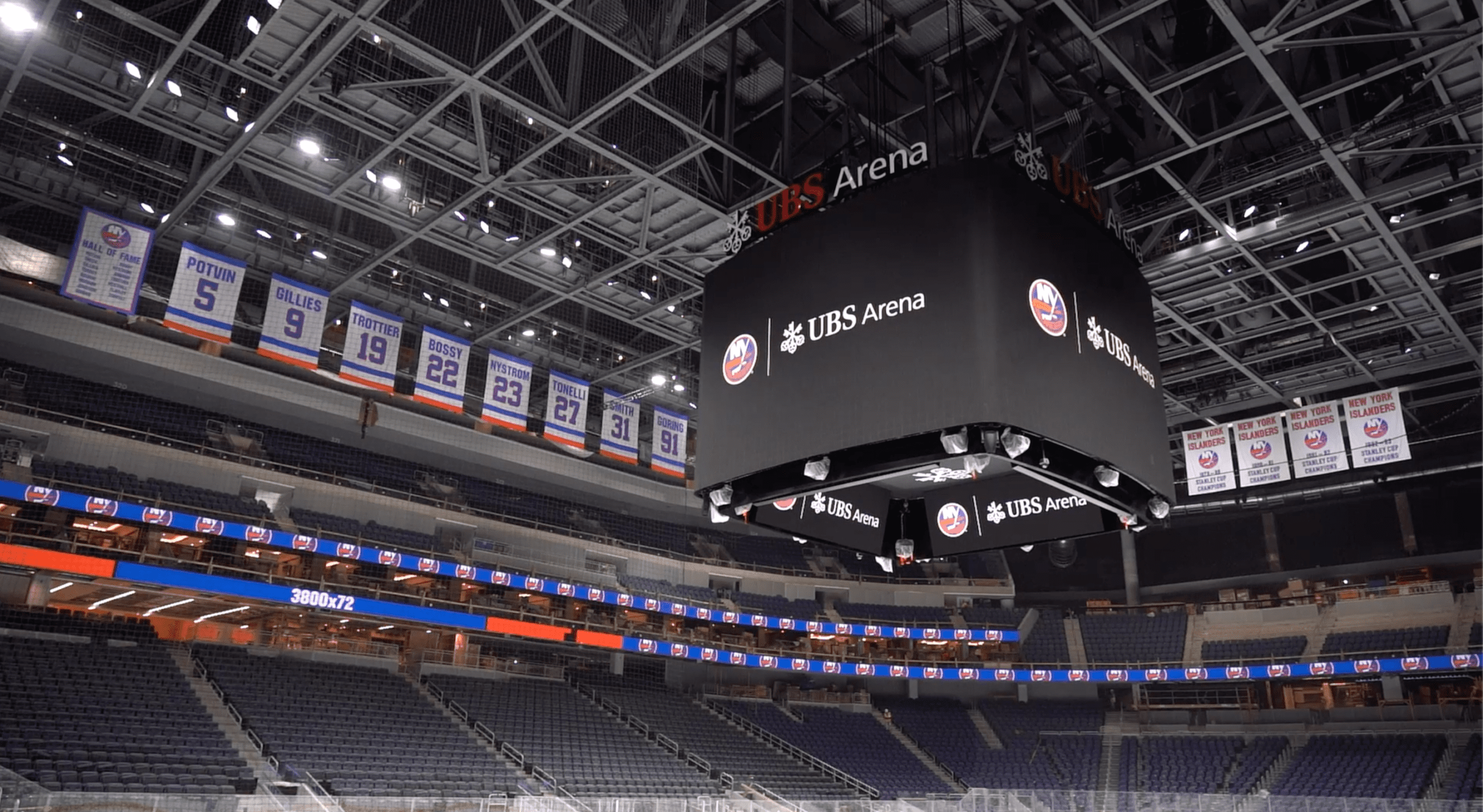 WATCH: New York Islanders Banners Installed at UBS Arena