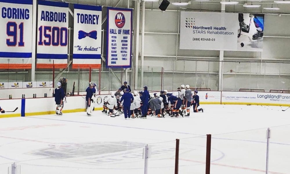 New York Islanders practice at Northwell Health Ice Center on Long Island