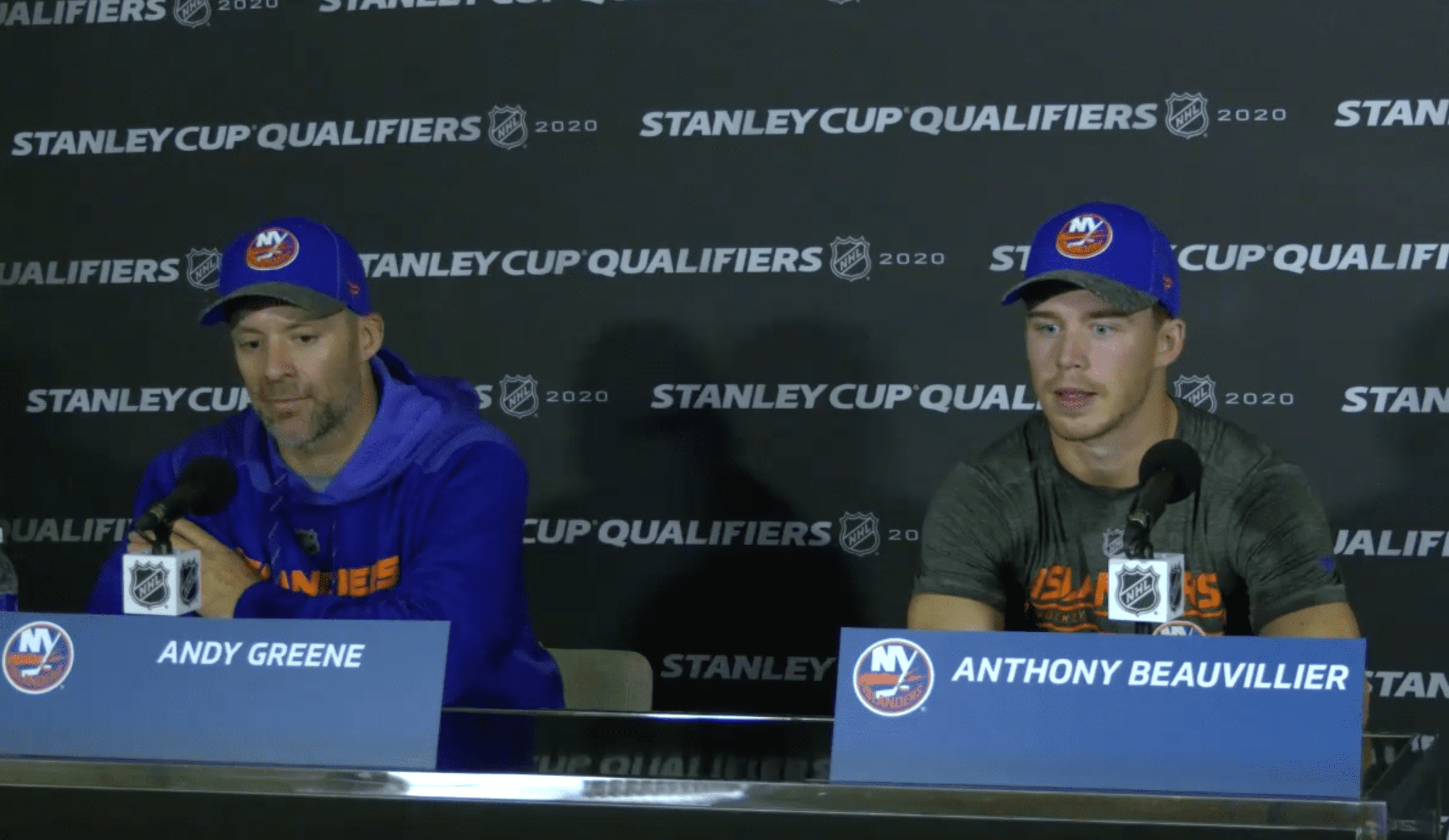 Andy Greene and Anthony Beauvillier
