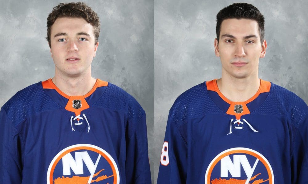 New York Islanders Noah Dobson and Anthony Beauvillier
