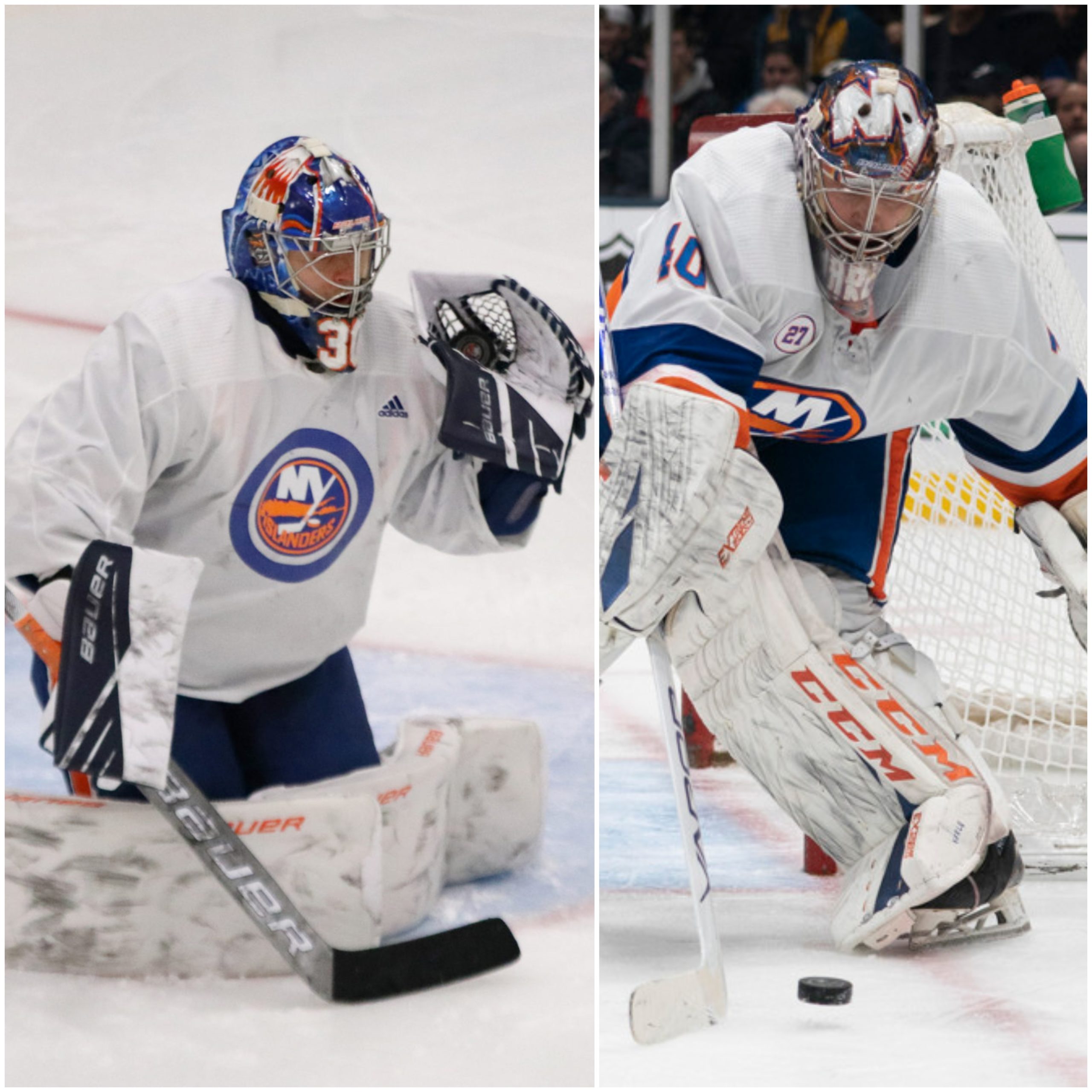 New York Islanders goalies Semyon Varlamov and Ilya Sorokin