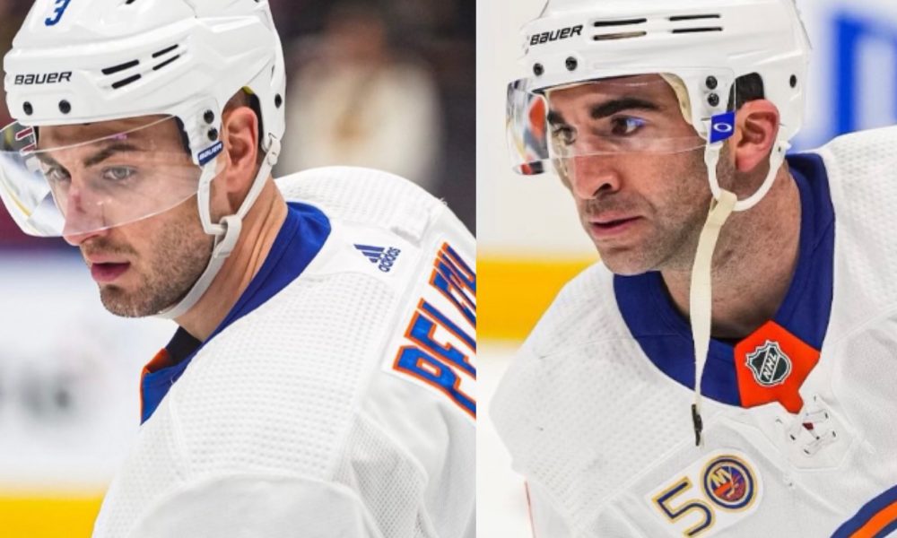 New York Islanders Adam Pelech and Kyle Palmieri (Photos courtesy of New York Islanders Twitter)