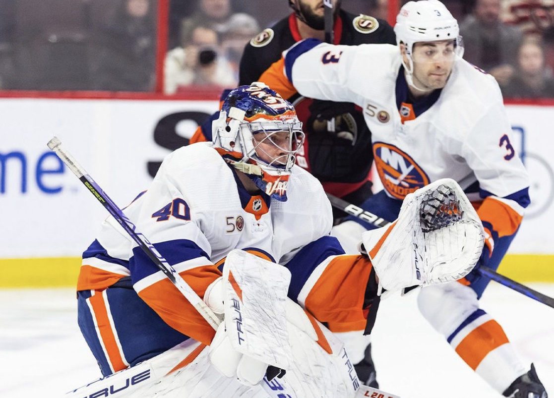 New York Islanders netminder Semyon Varlamov and Adam Pelech (Photo via New York Islanders Instagram)